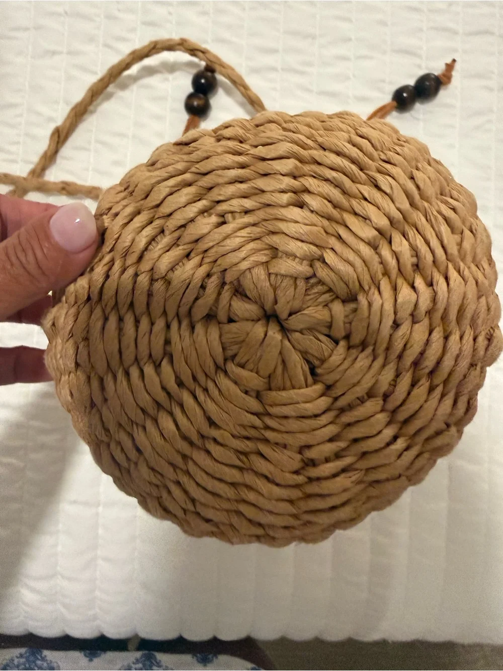 L’ space Sayulita Woven Bucket Crossbody Bag in Natural Tan